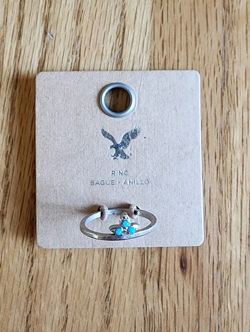 NWT American Eagle Women's Dainty Silver & Turquoise Western Ring Size 8